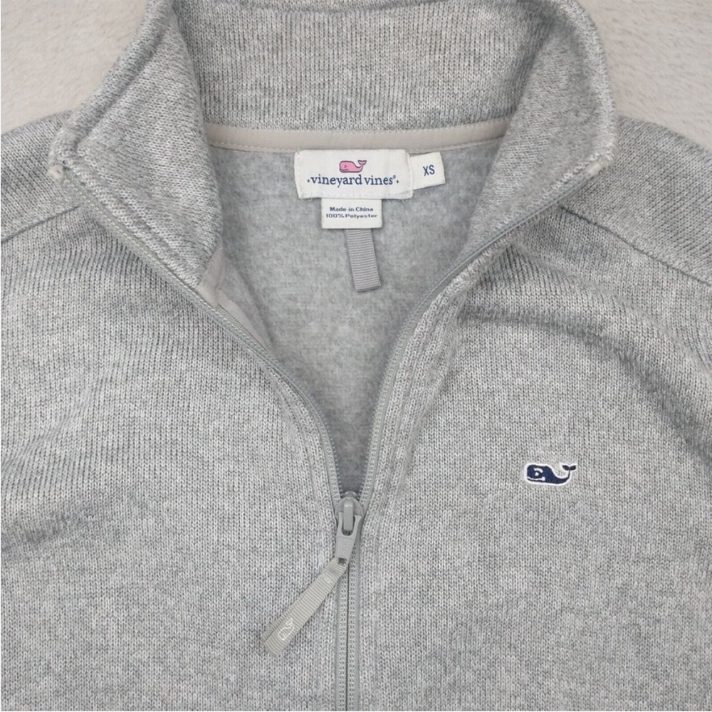 NWT - Vineyard Vines Sweater Womens XS Gray Full Zip Knit Fleece Vest